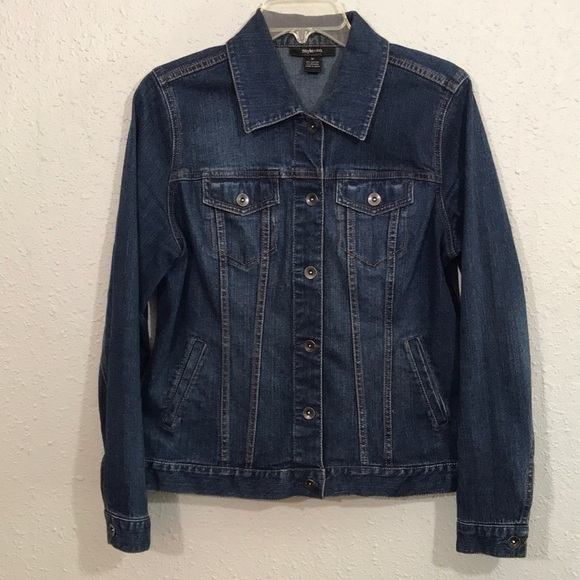 Style & Co Dark Wash Trucker Denim Jacket size M - Picture 1 of 9